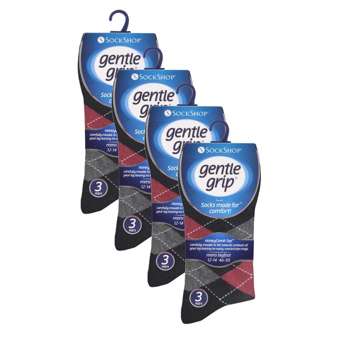 12 Paar Heren Zachte Grip Losse Bovenkousen | Extra Brede Niet-Elastische Kousen
