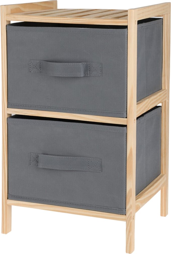 BS Opbergkast met 2 Opbergdozen - Grenenhout - 46 x 27.5 cm