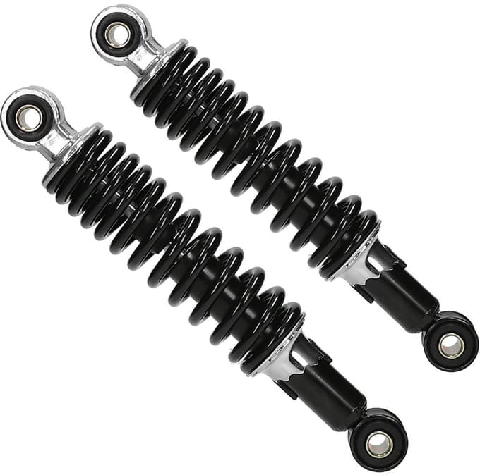 MKX Schokbrekerset 240mm Gilera Citta, Puch Maxi, Tomos zwart/chroom