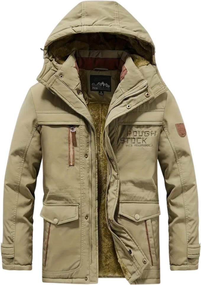 Winterjas Heren - Parka - Winter - Jas - Volwassen - Stijlvol - Khaki - S