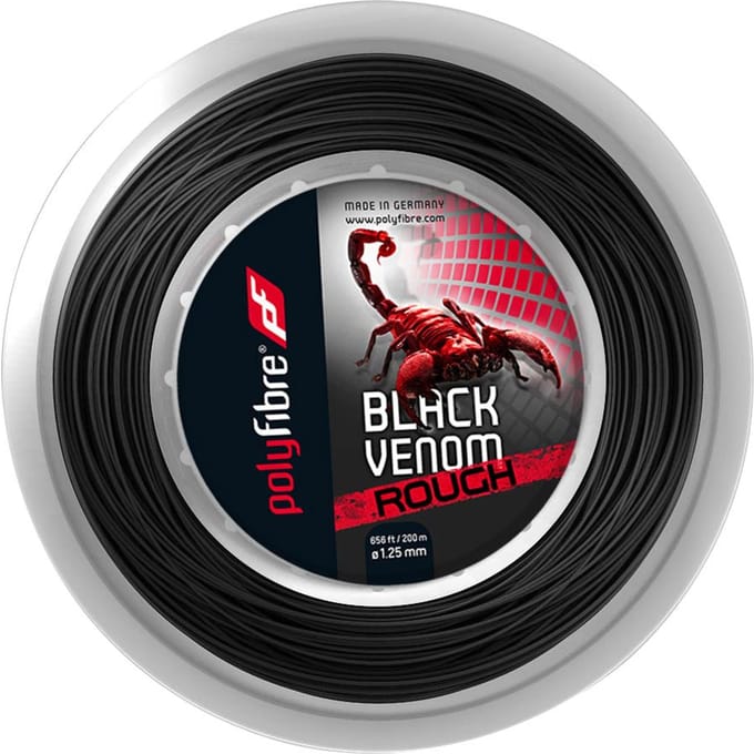 Polyfibre Black Venom rough 200 m. tennissnaar 1,25 mm.
