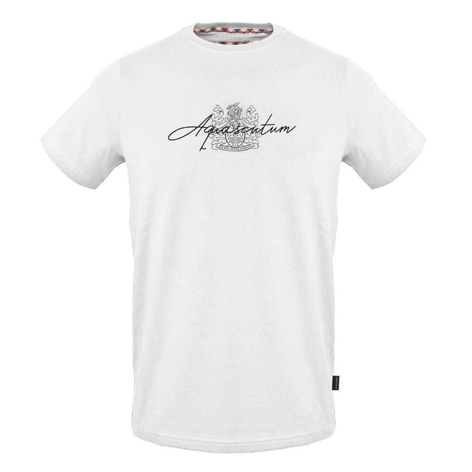 Aquascutum Heren Logo Katoen Regular T-shirt (Wit)