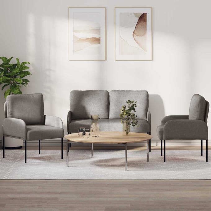 vidaXL Sofa-Sets 3 st Taupe Multiplex