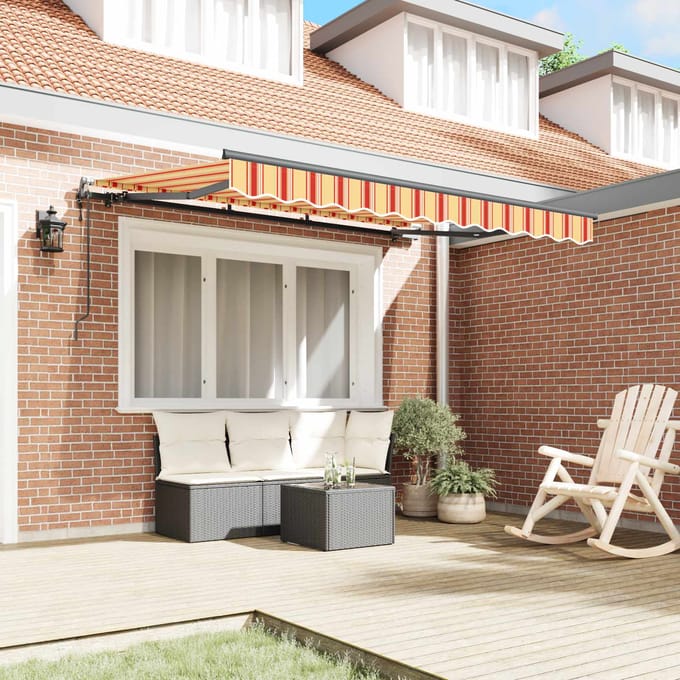 vidaXL - Uitschuifbare - luifel - Geel - 350 - x - 200 - cm - Stof