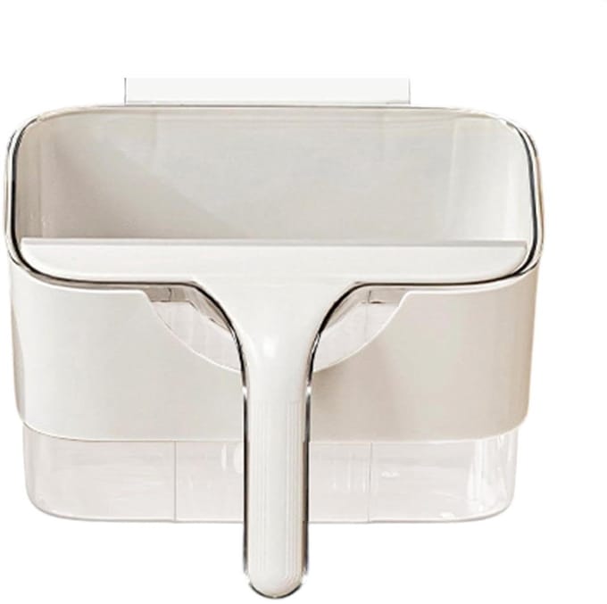 Keuken Compostbak - Afvalbak Aanrecht - Afval Scheiden - Met Schraper - 25 x 14 x 14.5 cm - Wit