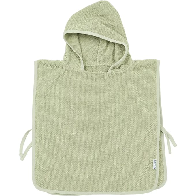 Meyco Baby Popcorn badponcho - soft olive - 1-3 jaar
