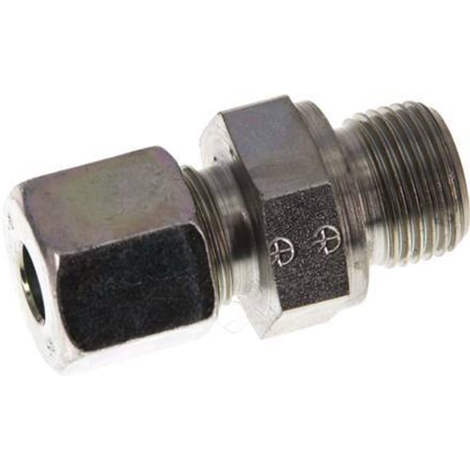 G 3/8'' Buitendraad x 8S Verzinkt Stalen Rechte Snijring Koppeling 630 Bar DIN 2353