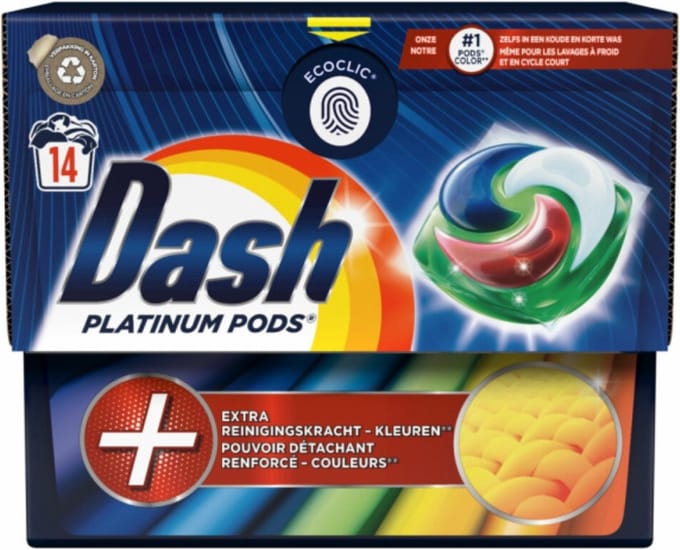 Dash Platinum - Wasmiddel Capsules - Gekleurde Was - 14 Wasbeurten
