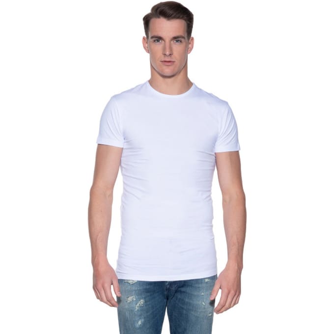 Slater 6500 - Stretch 2-pack T-shirt ronde hals korte mouw wit