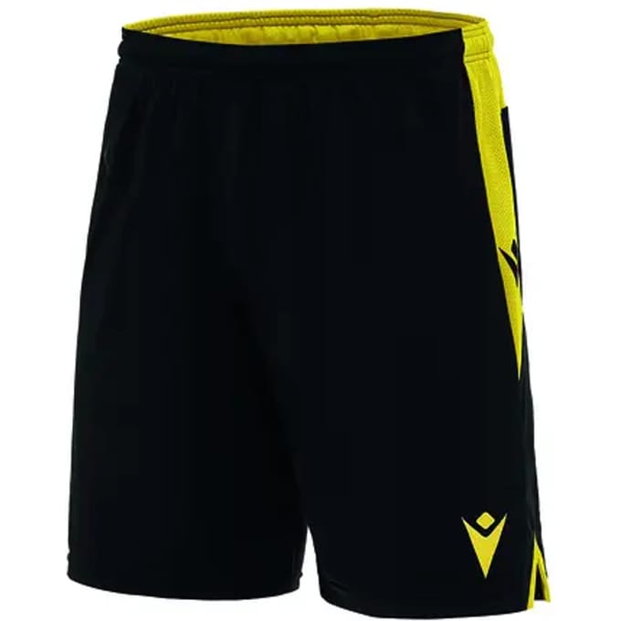 Macron Tempel Short Heren - Zwart / Geel | Maat: L