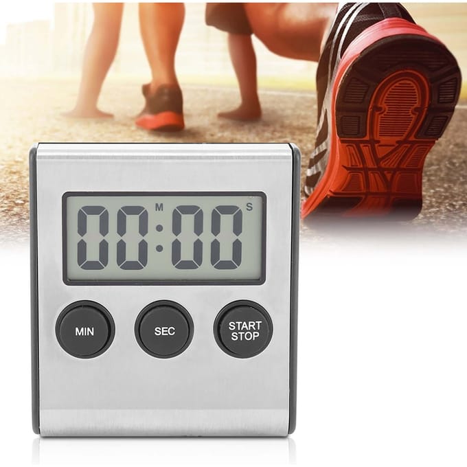 Digitale Keukentimer Desktop Wandmontage Timer Wekker Met Luid Alarm Groot Cijfer gray