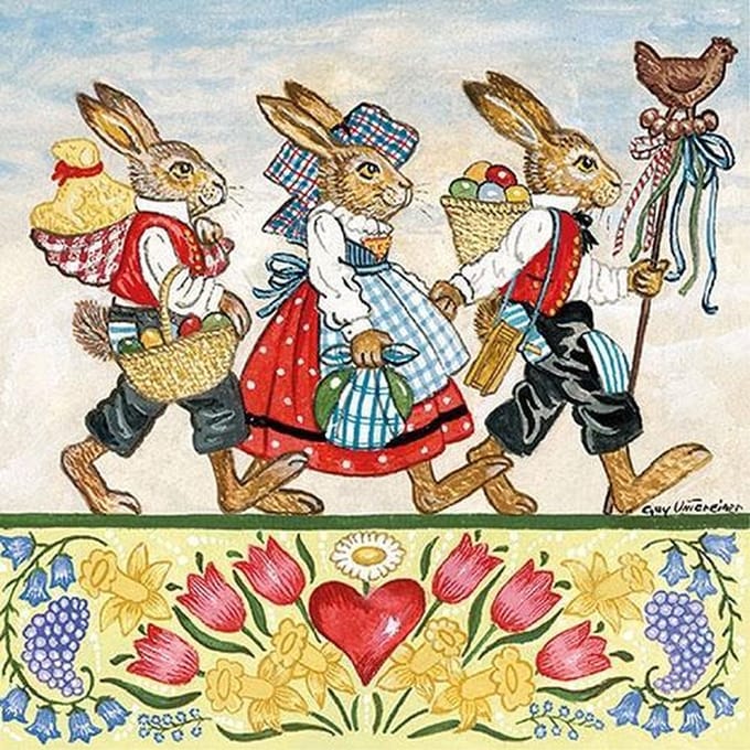 Ambiente Three Rabbits papieren servetten