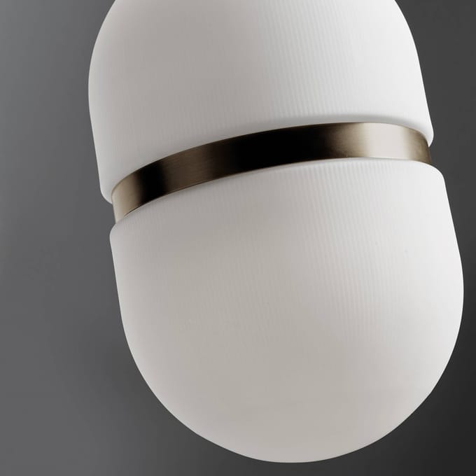 miloox by Sforzin Hanglamp Domu, Ø 20 cm, brons/wit, glas, GX53