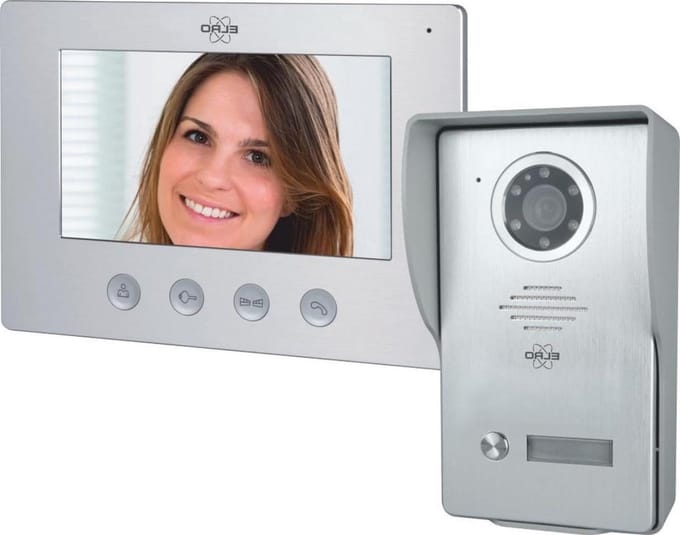 Video Deur Intercom - Beeld Deurbel - Bezoekers Herkennen - 1080P Full HD Camera - 7 Inch Scherm - Zilver