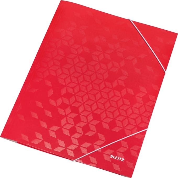 Leitz WOW Elastomap met 3 kleppen A4 - Karton - Rood