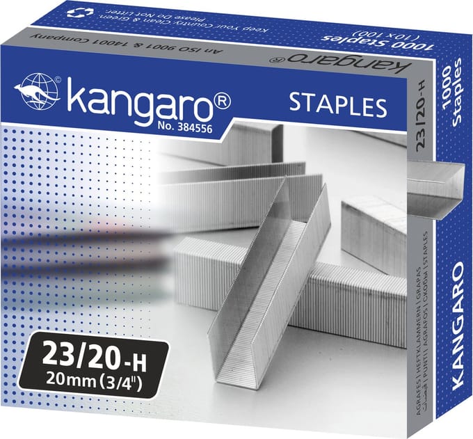 Kangaro nietjes 23/20 - 20mm - max 170 vel - 1000 stuks