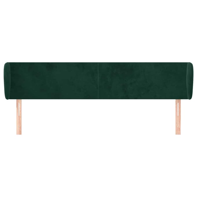 vidaXL - Hoofdbord - met - randen - 183x23x78/88 - cm - fluweel - donkergroen