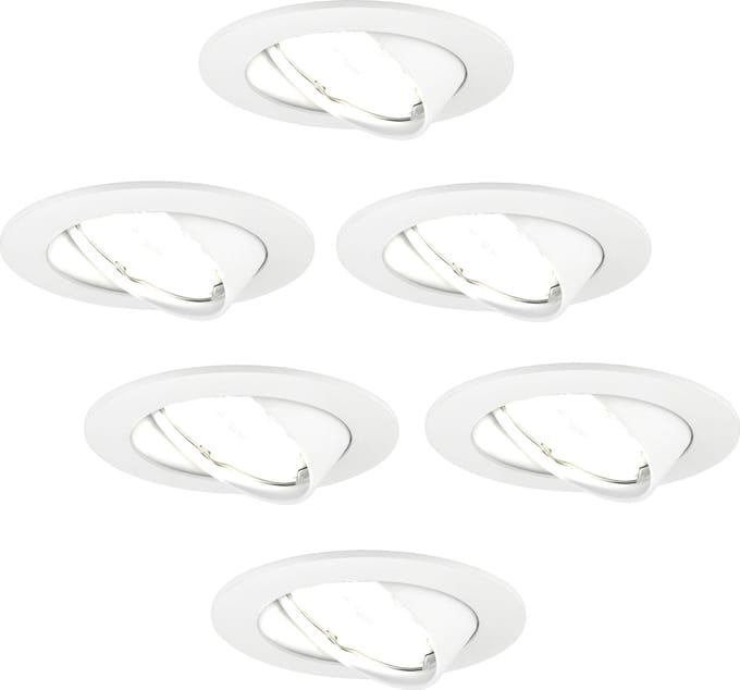 Ledvion - 6X LED Inbouwspot Amsterdam - Wit - Dimbaar - 3W - 4000K - Ø82 mm