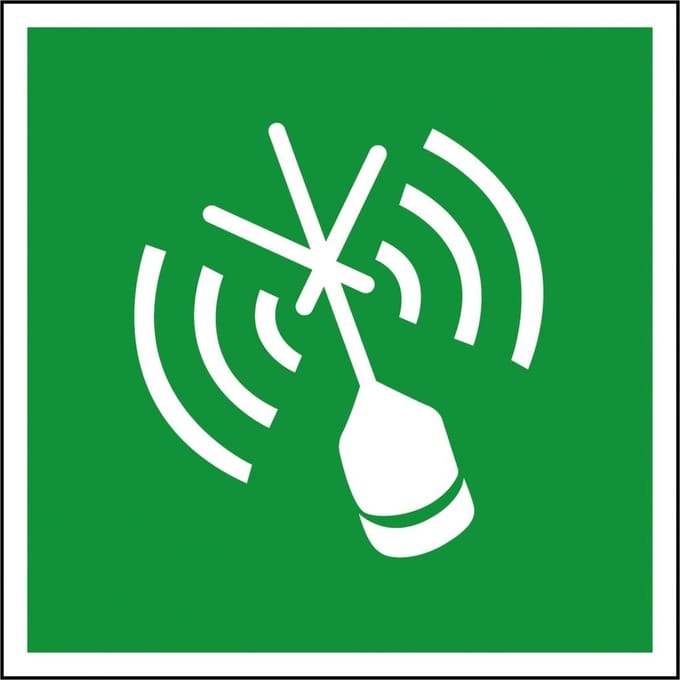 EPIRB bord - kunststof - E052 300 x 300 mm