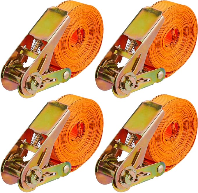 Spanbanden met ratel - set van 4 - 6 meter - 500 kg