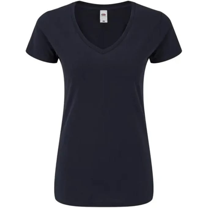 Dames-T-shirt met V-hals Fruit of the Loom Iconic 150