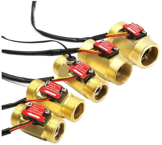 Waterstroomsensor - Messing ventiel - Boilersysteem controle - Hall-effect meting - G1/2 aansluiting - Messing