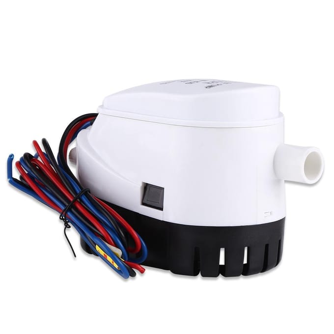 Pompe à eau de cale submersible automatique 12 V 750 GPH avec interrupteur à flotteur pour bateau white
