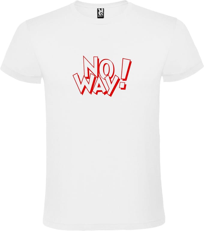 Wit T-shirt ‘No Way!’ Rood Maat S