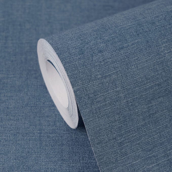LICHT GLANZEND GEMÊLEERD BEHANG | Textiellook - Deminblauw - A.S. Création Cuba II