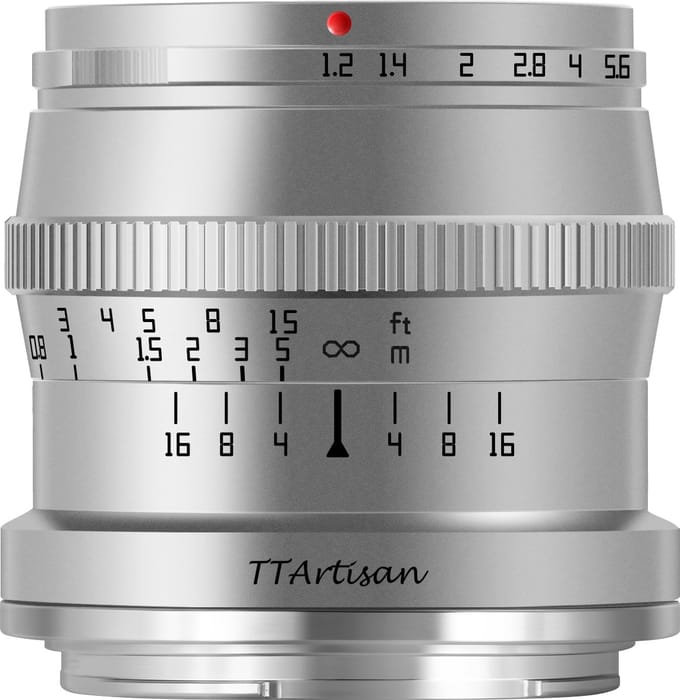 TTArtisan - Cameralens - 50mm F/1.2 APS-C for Fuji X, zilver