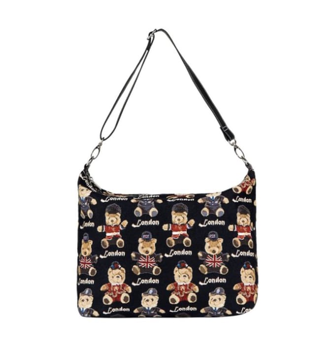 Slouch tas - Handtas - schoudertas - London Bear - Londen Beer