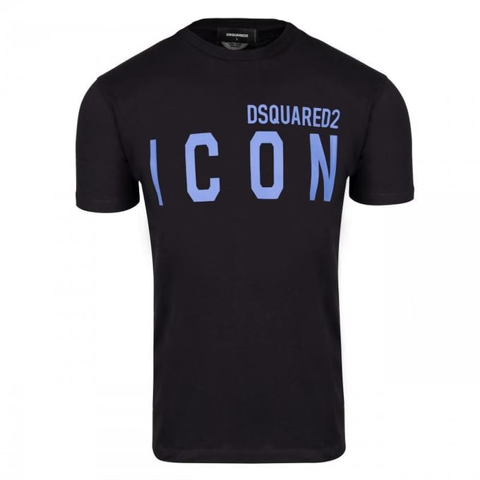 DSQUARED2 icoon Italiaans t-shirt heren zwart / BLU - Maat: M gray