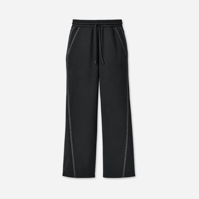 UGG® Classic Straight-Leg Trouser in Black, Size Small, Polyester/Cotton/Leather