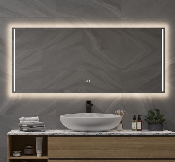 Schaere - Badkamerspiegel - LED Verlichting - Spiegel Verwarming - Touch Sensor - Dimfunctie - 140x60 cm