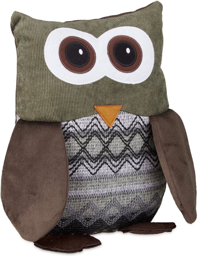 9x deurstopper uil - deurstop - kinderen - van textiel - groot - zand vulling
