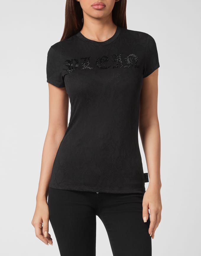 T-Shirt Ronde Hals Gothic Plein