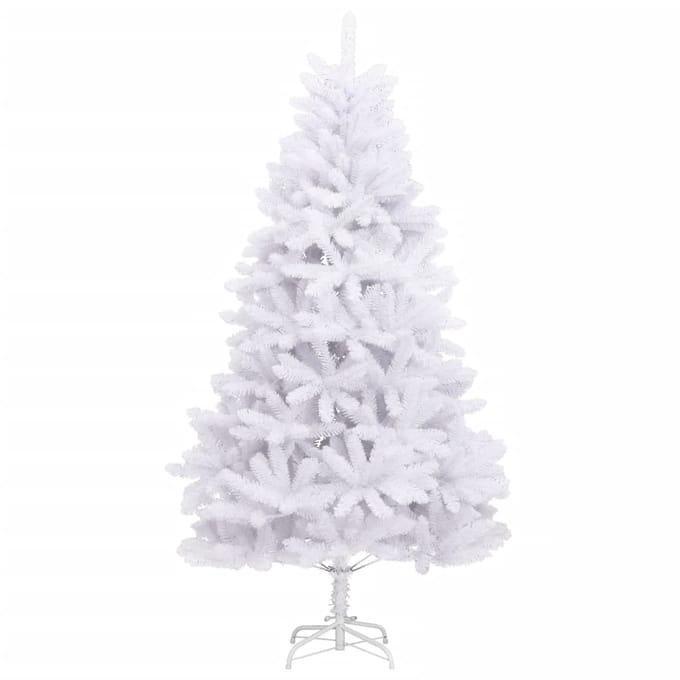 vidaXL - Kunstkerstboom - met - scharnieren - met - standaard - 240 - cm - wit