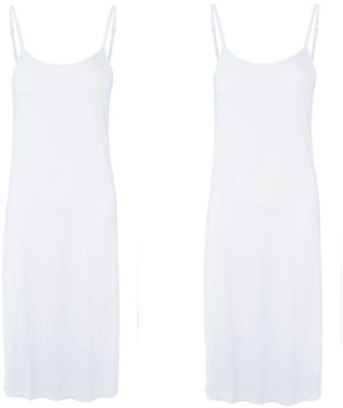 Dames Onderjurk lang - Set van 2 - 713 S/M 36-38 ( 112CM) wit