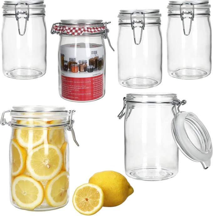 Set van 6 inmaakpotten met draaidop NORMA 1L - 17103520S