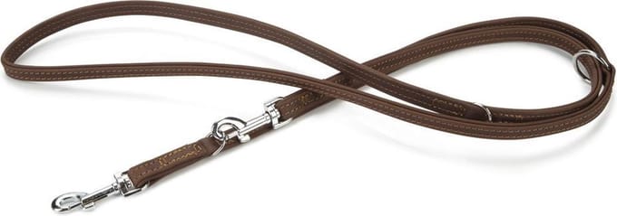 Beeztees leren dressuurlijn Buffalo. Bruin. 200 cm x 14 mm.
