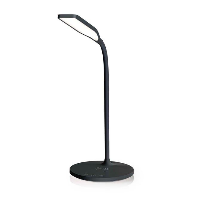 Nedis LED Bureaulamp – Draadloze Oplader – Touch Dimbaar – Timer – Leeslampje – 2700-6500K – Zwart
