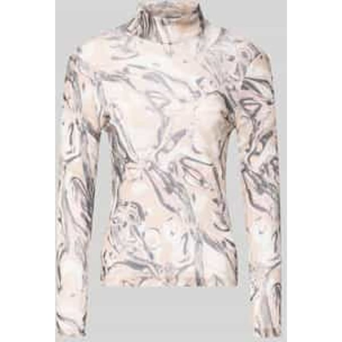 Slim Fit shirt met lange mouwen in semitransparant design