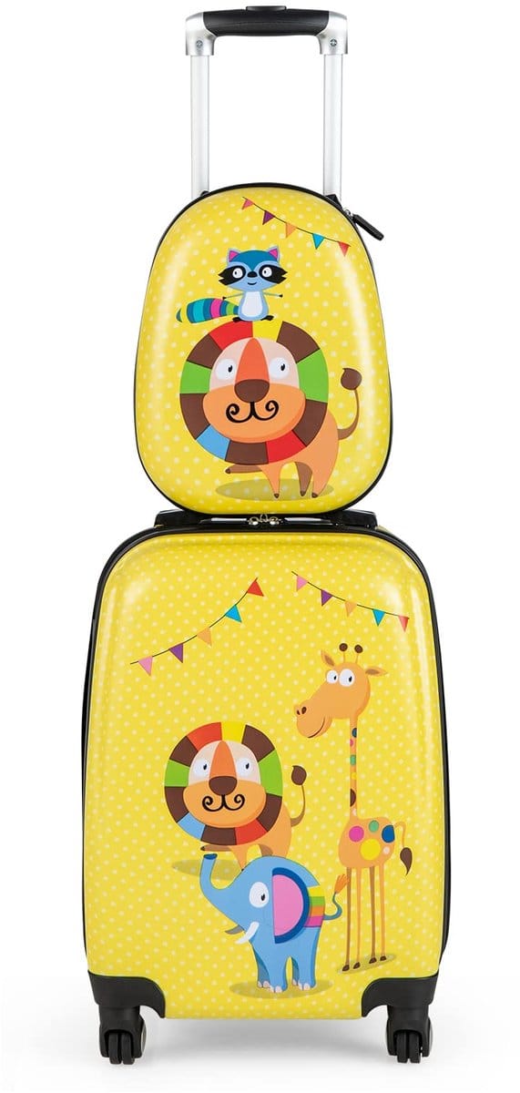 COSTWAY kinderkoffer, leeuw, 12"+18", kinderkoffer