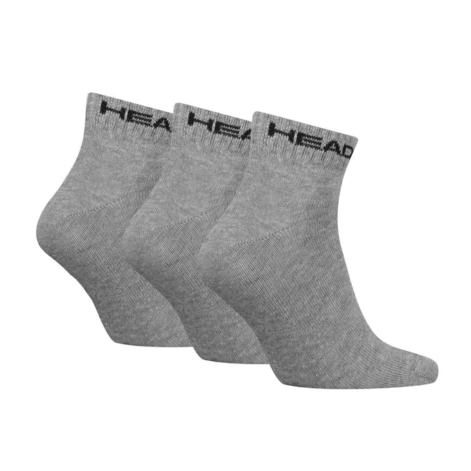 HEAD unisex 3P quartersokken elements grijs