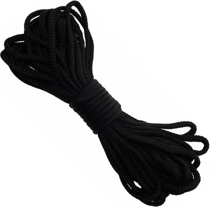 Bundel nylon touw 7mm/15mtr zwart