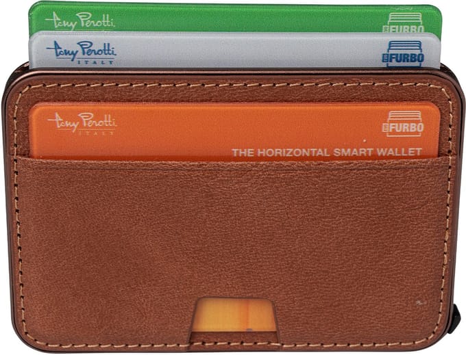 Tony Perotti Furbo EVO RFID leren Pasjeshouder rmet Magsafe - Donkerbruin