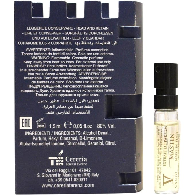 V Canto, Mastin, Extrait De Parfum, Unisexe, 1,5 ml *Fiole