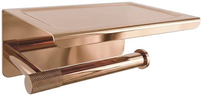 Rea - Toiletrolhouder Met Planchet 6613 Modern Copper - 11,5 x 19 x 8 cm