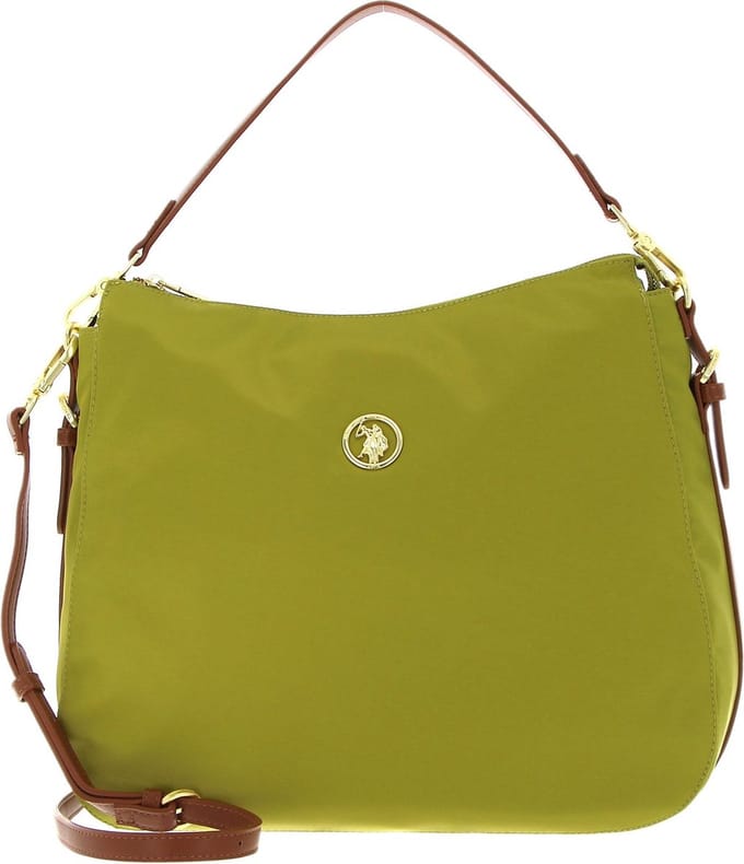 U.S. POLO ASSN. Schoudertas Houston Hobo Bag Green / Tan Lichtgroen