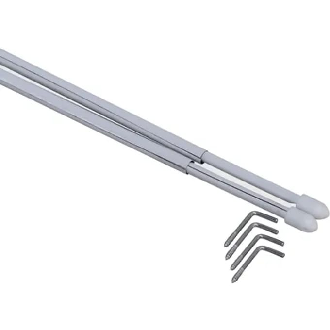 Sencys - Gordijnroede - Verstelbaar - Wit - 40-60cm - 2 Stuks
